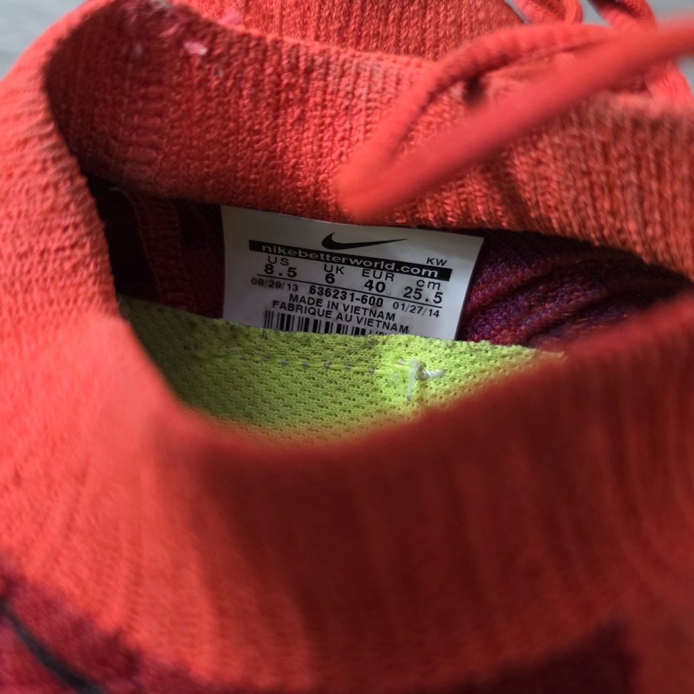 Nike Womens Free 3.0 Flyknit Bright Crimson 636231-600 Size 8.5 Shoes Sneakers - Picture 3 of 10